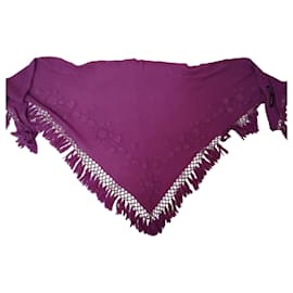 Autre Marque Shirin Sehan violetter Kaschmirschal bestickt