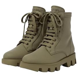 Stivali Prada Monolith in tela Khaki