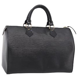 Borsa a mano LOUIS VUITTON Epi Speedy 35 Noir Black M42992 LV Auth am12284V
