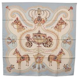 HERMES Carre 90 Seidentuch Hellblau Auth 186988 - Hermès