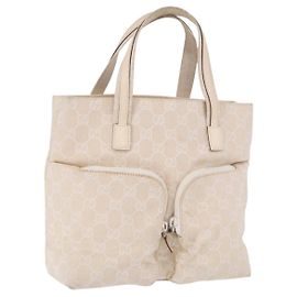 Borsa GUCCI GG Canvas Beige Silver 002 1080 Auth 198481