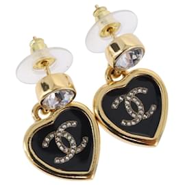CHANEL Coco Heart Pierce metal Tono Dorado CC Auth 198850V
