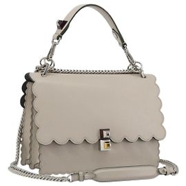 Bolso de hombro FENDI Canay Chain de piel 2way Gris Plata 8BT283 Auth 198665M