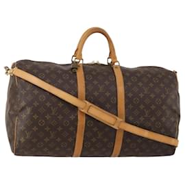 LOUIS VUITTON Monogram Keepall Bandouliere 55 Boston Bag M41414 LV Auth ep15610A