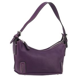 Borsa a tracolla BURBERRY in pelle viola argento Auth 198744A