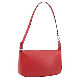 LOUIS VUITTON Epi Pochette Accessoires Pouch Carmine M40776 LV Auth 197580V