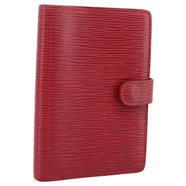 LOUIS VUITTON Epi Agenda PM Day Planner Cover Red R20057 LV Auth BA15221
