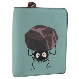 LOEWE Studio Ghibli Suswatari Portafoglio Pelle Verde Oro Auth 167501M