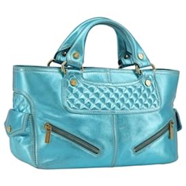 Borsa a mano CELINE Boogie Bag in pelle blu dettagli dorati Auth BA14792V - Céline