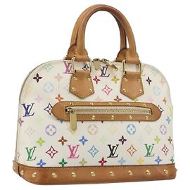 Borsa a mano LOUIS VUITTON Monogram Multicolor Alma White M92647 LV Auth 197046A