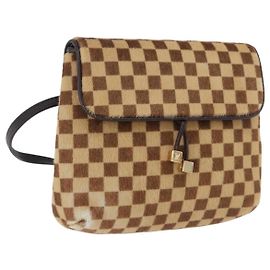 LOUIS VUITTON Damie Sovage Gazelle Harako leather Brown LV Auth am12331A