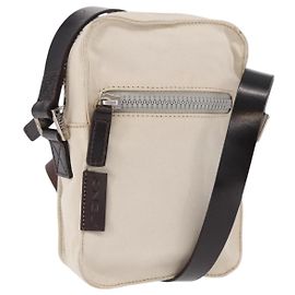 FENDI Shoulder Pouch Canvas Beige Silver Auth ka5734