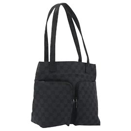 Borsa Tote GUCCI GG Canvas Nero Argento 002 1076 2684 Auth ka5725