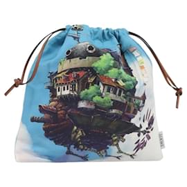 LOEWE Studio Ghibli Howl's Moving Castle Pouch Nylon Blue Auth 167497M