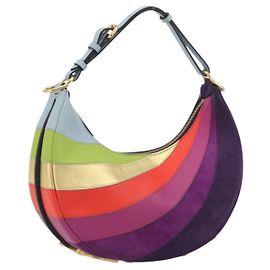 Borsa a tracolla FENDI Graffiti in pelle multicolore oro Auth 197520M