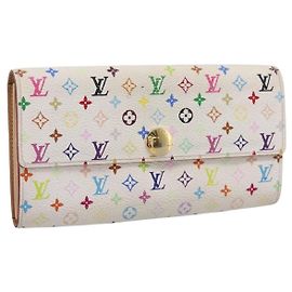 LOUIS VUITTON Multicolor Portefeuille Sarah Long Wallet M93745 LV Auth 197553