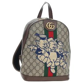 GUCCI GUCCI x Disney Zaino GG Supreme PVC Beige Gold 552884 Auth 196367M