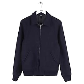 Apc Navy Blue Wool Jacket Men S
