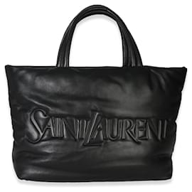 Saint Laurent Puffy Nappa Logo Tote in Schwarz