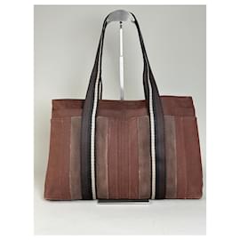 Hermès Vintage Hermes Canvas Tote Bag Braun Beige Taupe