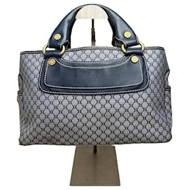 Céline Borsa Vintage Celine Macadam Coated Canvas Blu Chiaro Navy