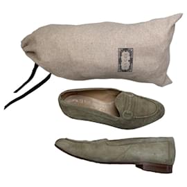 Mocasines Vintage Gucci de ante Olive Green EU37