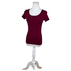 Vintage Issey Miyake Baumwoll-T-Shirt Burgundy S
