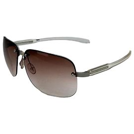 Gafas de sol Vintage Prada montura de metal degradado marrón plata
