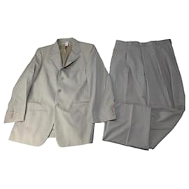 Vintage Gianni Versace Men's Silk Blend Suit Set Beige M