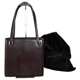 Tote Vintage Bottega Veneta in pelle Nappa Marrone Scuro