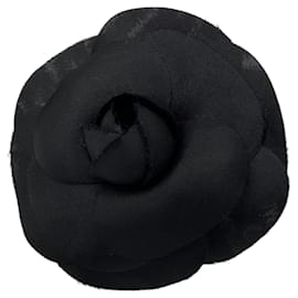 Spilla in seta Camelia nera Chanel