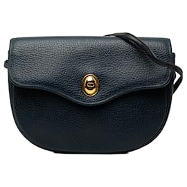 Borsa crossbody Dior in pelle di vitello grana blu