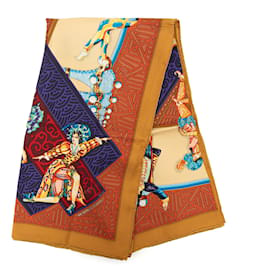 Pañuelo de seda Hermès Les Ballets Russes marrón 90 Scarves