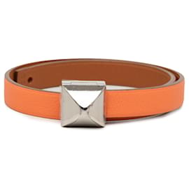 Bracciale Double Tour Medor Infini Hermès in Swift Arancione T2