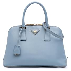 Borsa Prada Medium Saffiano Lux Promenade Blu