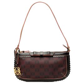 Red LOEWE Anagram PVC Coated Canvas Shoulder Bag