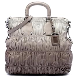Beige Prada Nappa Gaufre Ombre Satchel