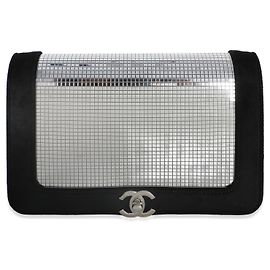 Borsa Chanel Wallet On Chain in velluto nero e paillettes a specchio