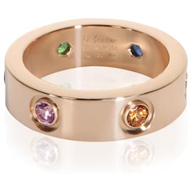 Cartier Love Ring aus Roségold mit Regenbogen-Edelsteinen
