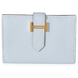 Hermès Bearn Kartenetui aus Epsom Leder Bleu Brume GHW