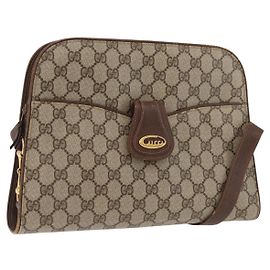 GUCCI Sac à épaule GG Supreme PVC Beige Or