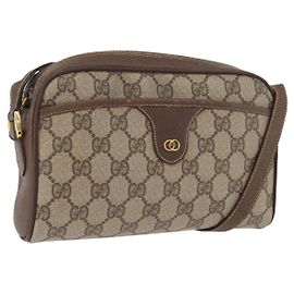 GUCCI GG Supreme Shoulder Bag PVC Beige Gold 001 58 6594