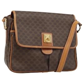 Céline CELINE Macadam Canvas Shoulder Bag PVC Leather Brown Gold