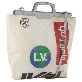 LOUIS VUITTON White Flat Vertical Toe Bag 2way Multicolor M44627 LV