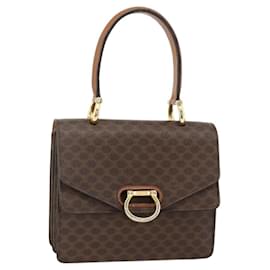 CELINE Macadam Canvas Hand Bag PVC Leather Brown Gold - Céline