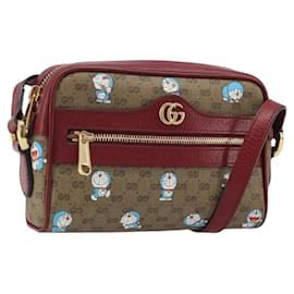 GUCCI Micro GG Supreme Doraemon Bag PVC Beige Gold 647784