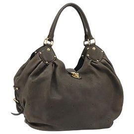 LOUIS VUITTON Punching Mahina L Tote Bag Leather Taupe M93121 LV