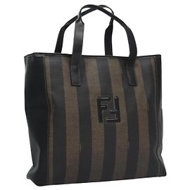 FENDI Pecan Canvas Tote Bag Brown Black