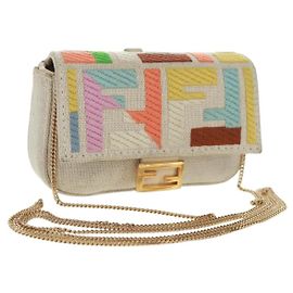 FENDI Zucca Canvas Micro Bucket Charm Multicolor Gold