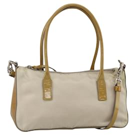 PRADA Hand Bag Nylon 2way Beige Silver
